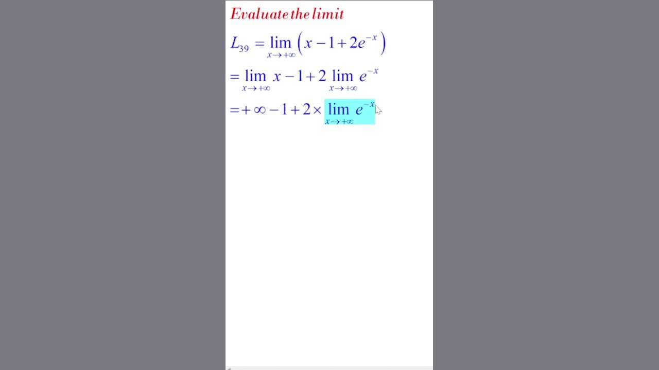 Limit of an exponential function - YouTube