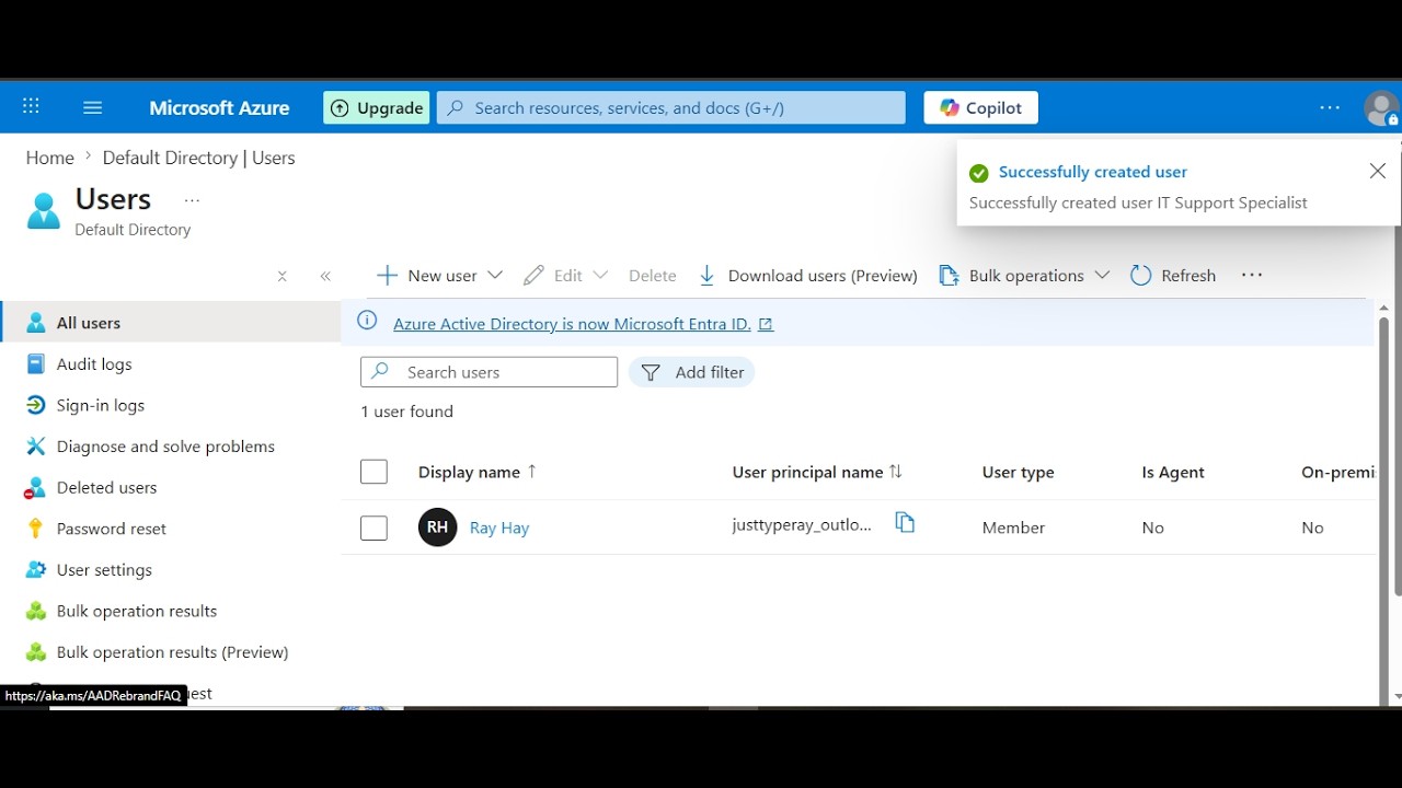 How to Create a New User in Microsoft Entra ID | Azure Cloud Lab Day 1 ...