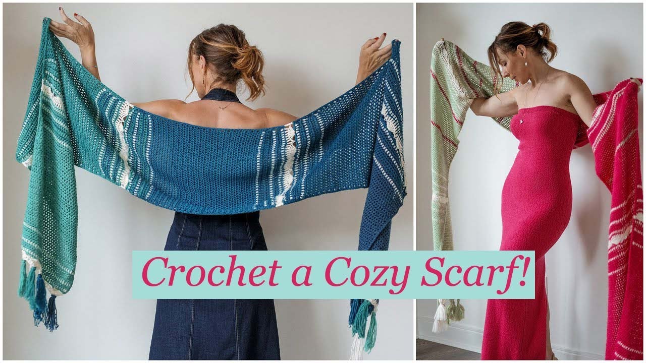 Как связать крючком шаль или шарф, который смогут связать даже новички!