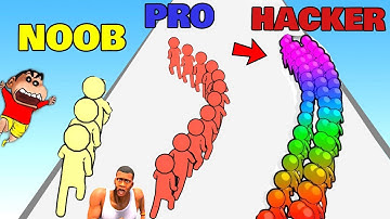SHINCHAN and CHOP and AMAAN in COLOR RUNNER Gameplay in Hindi | NOOB vs PRO vs HACKER
