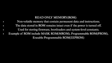 Memory Types of an Embedded System