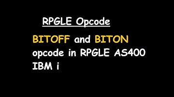 BITOFF and BITON opcode in RPGLE AS400 (IBM i)
