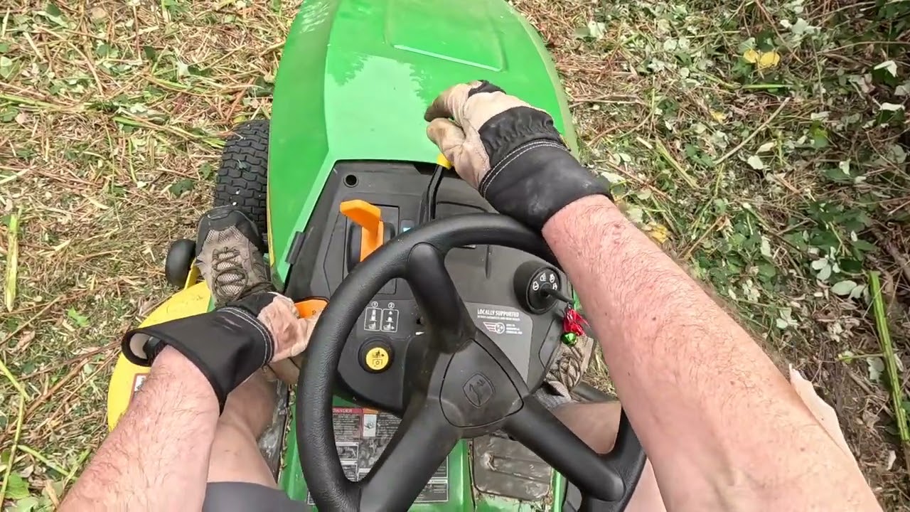 ASMR Daily Living POV - Relax - Ambient - Mowing Down Invasive Blackberries with the Riding Mower