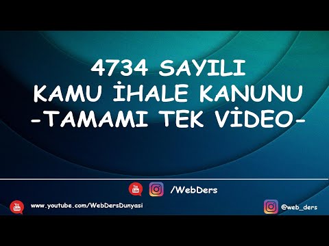 4734 sayılı kamu ihale kanunu - Tamamı Tek Video -