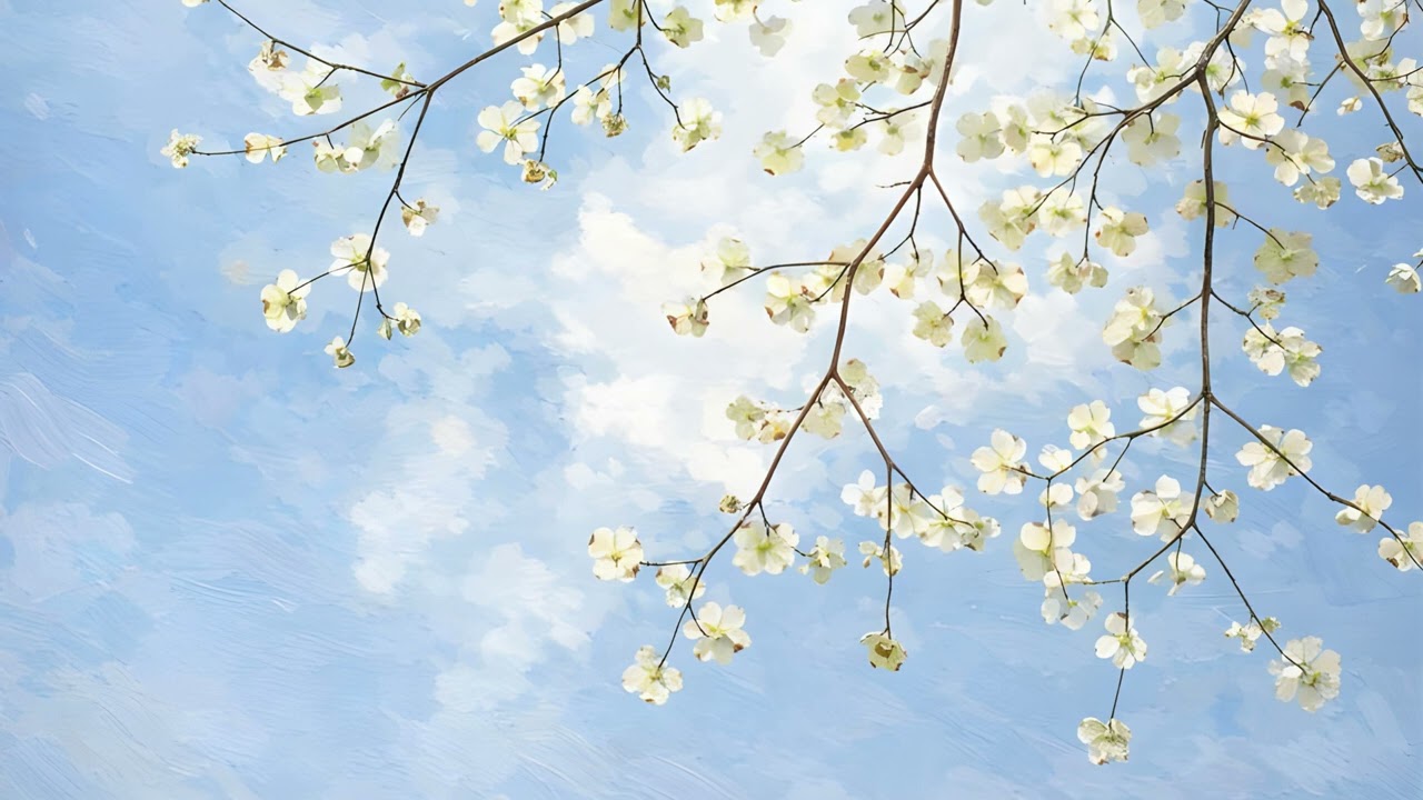 White Blossom Art | 4K Ambient Oil Painting for Frame TV (2 Hours)