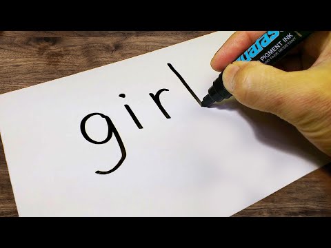 GİRL Kelimesini Resme Dönüştürme | ÇOK KOLAY! - How to turn words GIRL into a Cartoon