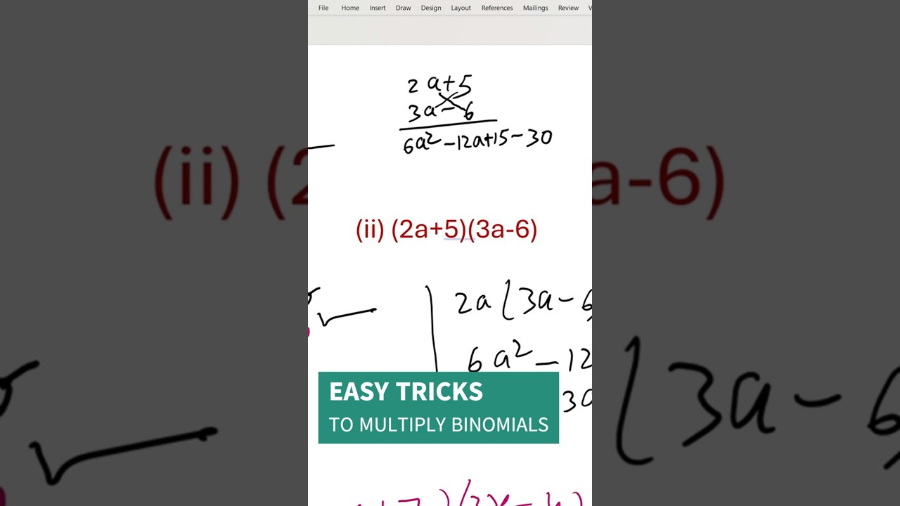 Easy Trick to Multiply Binomials in Seconds 🔥 | Algebra #Shorts#math