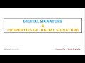 What is digital Signature and how it works | Properties of digital signature