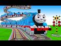 【踏切アニメ】複雑な電車 3 Trains Thomas Climbing Pynamid 2025 🚦 Fumikiri 3D Railroad Crossing Animation #train