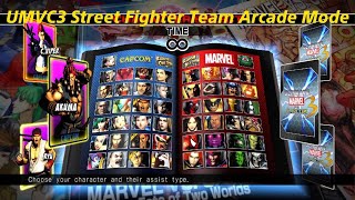 ULTIMATE MARVEL VS. CAPCOM 3 Street Fighter Team Arcade Mode Gameplay