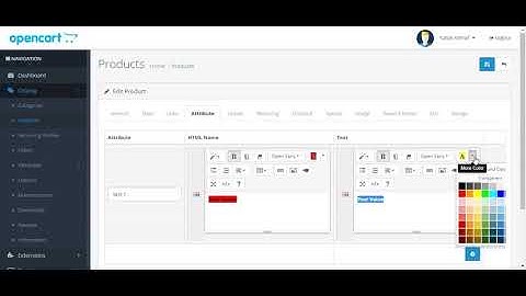 OpenCart HTML Product Attributes Extension