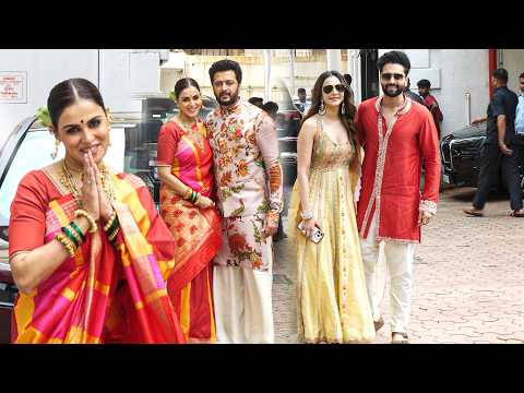 Riteish Genelia & Jackky Rakul Arrive For Ganpati Darshan At Shilpa Shetty’s House