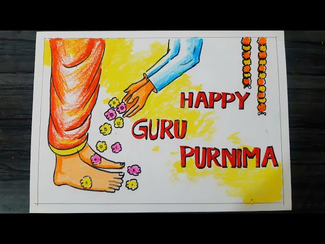 GURU PURNIMA DRAWING WITH OIL PASTEL FOR BEGINNERS | HOW TO DRAW GURU PU...  | Soft pastels drawing, Oil pastel drawings, Teachers day drawing