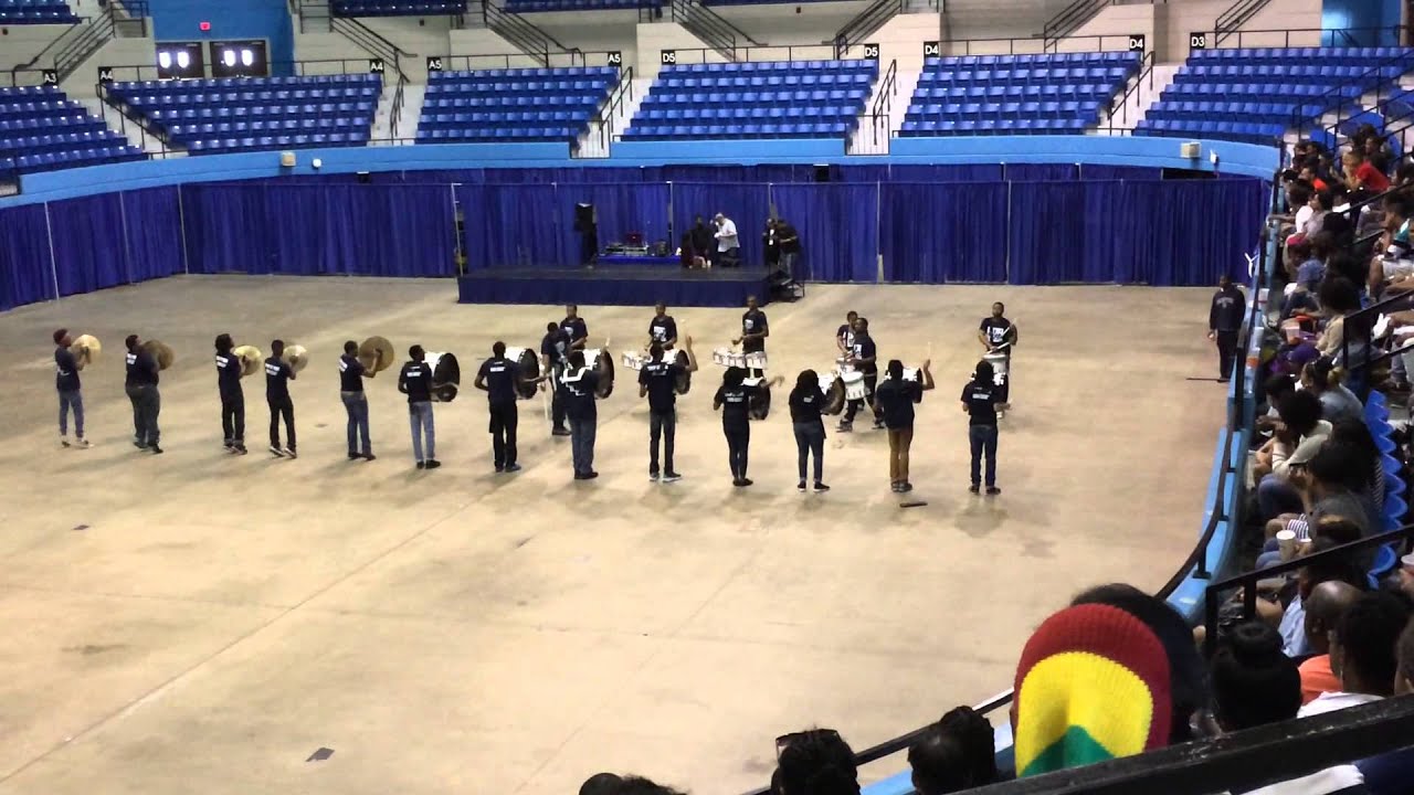 Hampton University Band High School Day Show 2015 Drum Line and Drum Major Exit YouTube