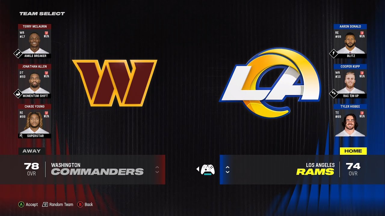 Washington Commanders vs Los Angeles Rams S3 QF Game 4 - YouTube