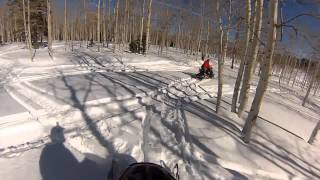 Snowmobilng up the summit in daniel summit loop Part 2 of 3