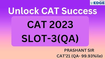 CAT 2023 SLOT 3 QA (PART 2) BY PRASHANT SIR #catpreparation #catexam #iim  #cat2023 #cat2024