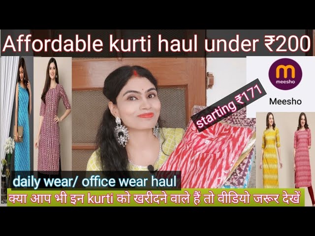 Ajio Branded Kurti's under Rs.200/- Haul \ Affordable Office / College Wear  Kurti Haul - YouTube