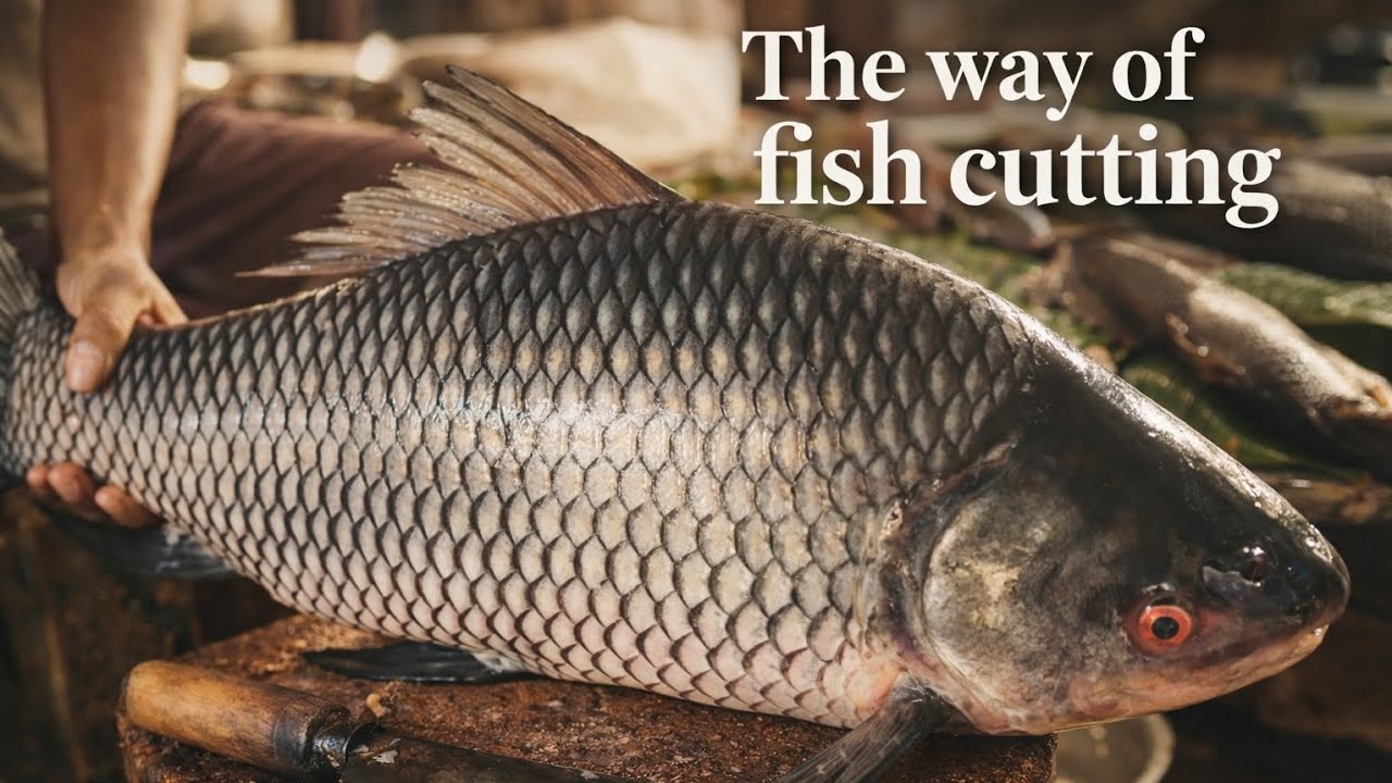 “Huge Rohu Fish Filleting ASMR 😱 | Satisfying & Professional Knife Skills”