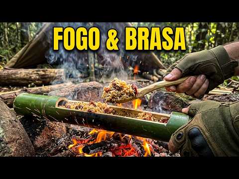 Arroz Carreteiro no Bambu Verde: Prática de Bushcraft 🌲🍲