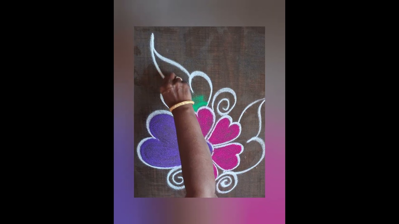 Daily use colour rangoli 