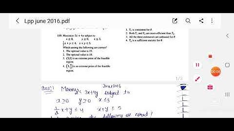 CSIR NET JUNE 2016 LINEAR PROGRAMMING PROBLEM SOLUTION
