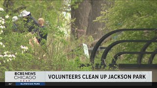 Volunteers gather to clean up Jackson Park ahead of Obama Center opening