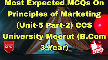 Most Important MCQs On International Marketing (Unit-2) CCS University Meerut (M.Com 2 Year)