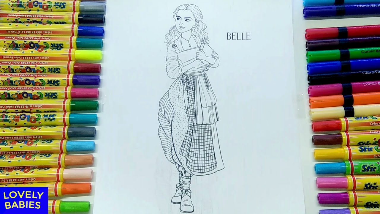 Beauty and the Beast Belle Coloring pages for kids