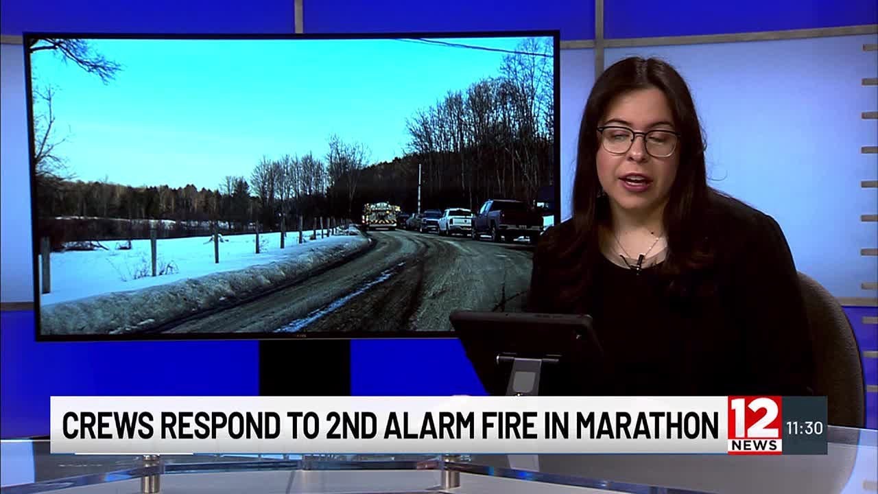Crews respond to second-alarm fire in Marathon - YouTube