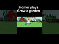 Homer plays grow a garden #simpsons #roblox #growagarden
