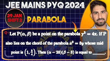Let P(a, β) be a point on the parabola y² = 4x. If P also lies on the chord of the parabola x² = 8y