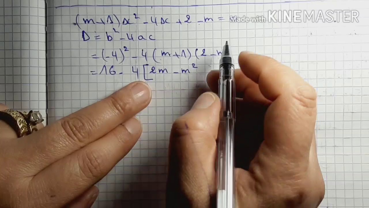 المناقشة حسب قيم الوسيط m  عدد حلول المعادلة للسنة ثانية ثانوي الجزء 2
