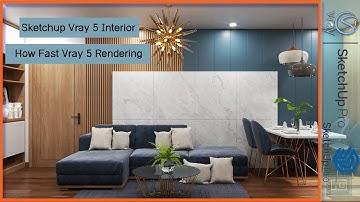 Sketchup V-Ray 5 Tips Find Your Fast Render Setting, interior Rendering How to Add Light #103