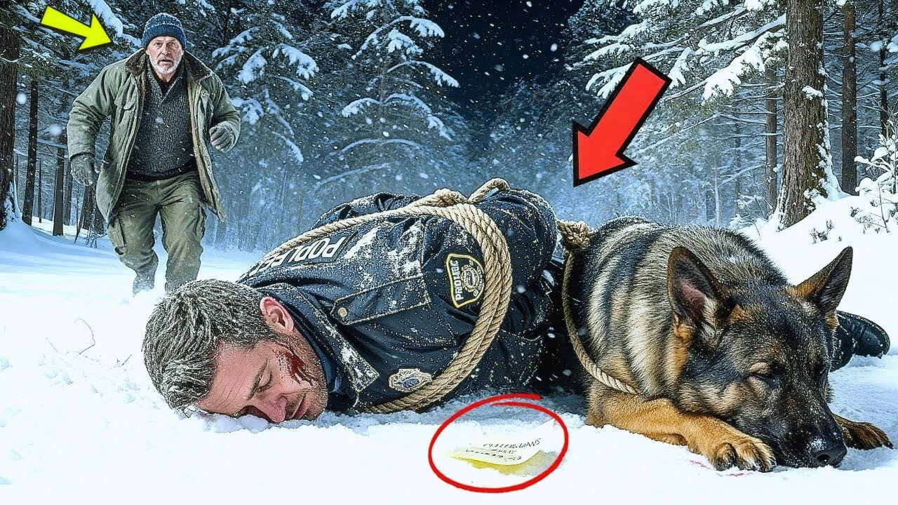 Un veterano anciano encontró a un oficial atado y a su perro desplomado en la nieve.Lo que siguió...