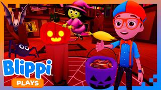 Blippi's Halloween House Adventure 🎃 Blippi Plays Roblox!
