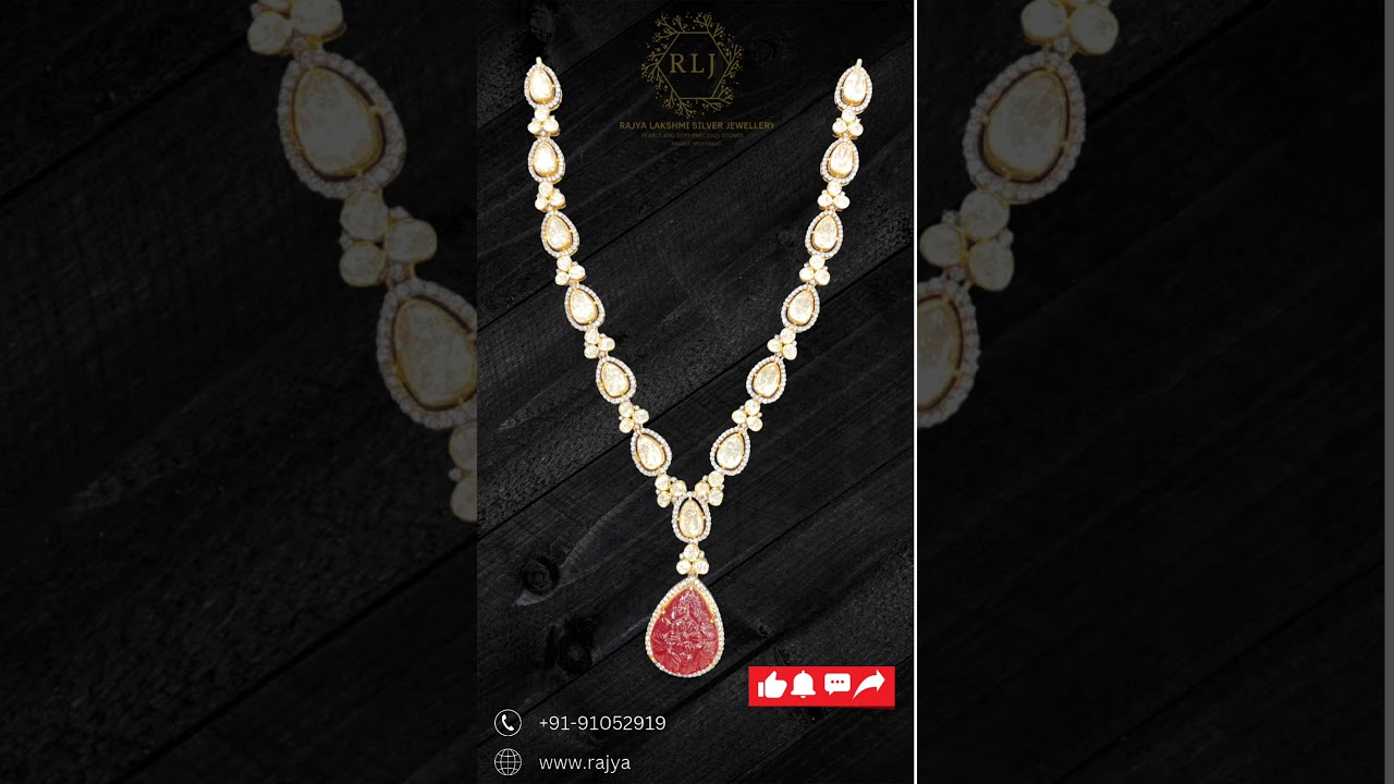 Silver Polki Necklace 