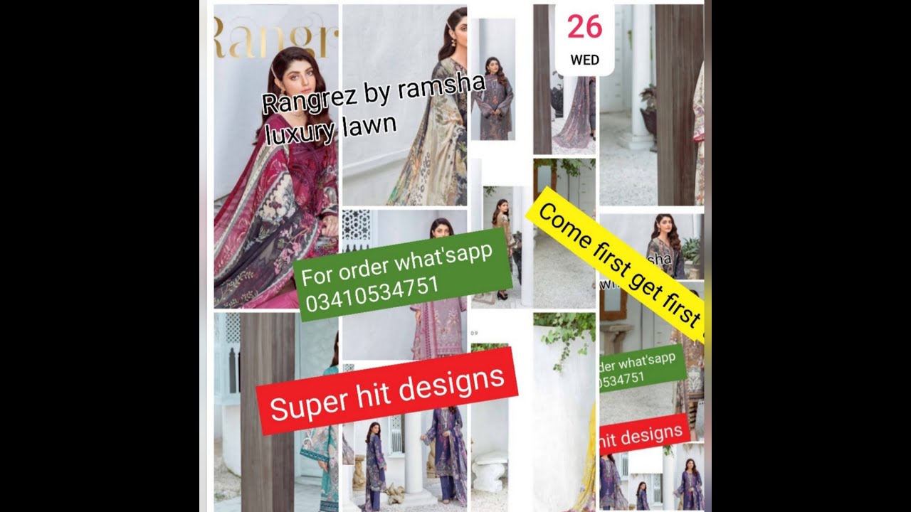 Rungrez by ramsha luxury lawn collection, pakistani designers