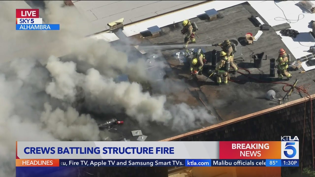 Crews battle structure fire in Alhambra - YouTube