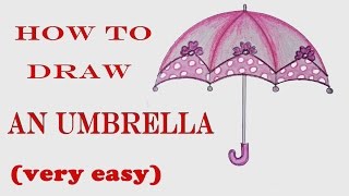 How to draw umbrella step by step ( very easy )  || drawing || art video