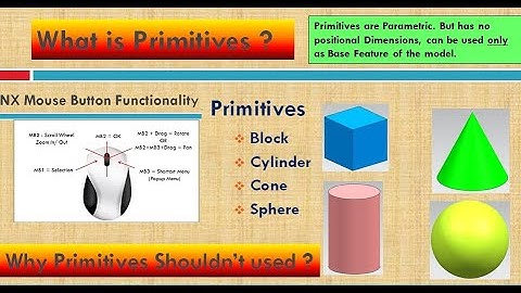 Siemens NX Primitive Modeling and Mouse Short Cut Keys & Coordinate System -By Suresh G