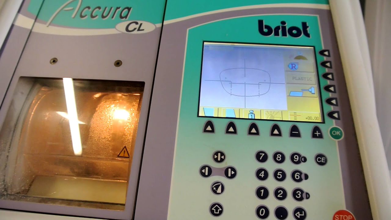 Briot Axcell CLD patternless lens edger with drill YouTube
