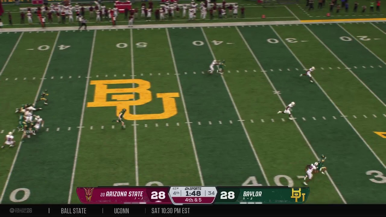 20 Arizona State 1-1 XII Baylor 0-2  College football 26 Online DYNASTY week 4
