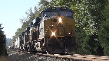 CSX ES44AH 3150 w/ Weird K5HL + SD40-2 Leads Q518-22 on 10/23/21