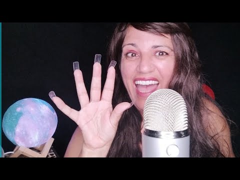 Asmr- colocando unhas postiças e arranhando microfone Blue yeti 🎤 🤤🥱😴
