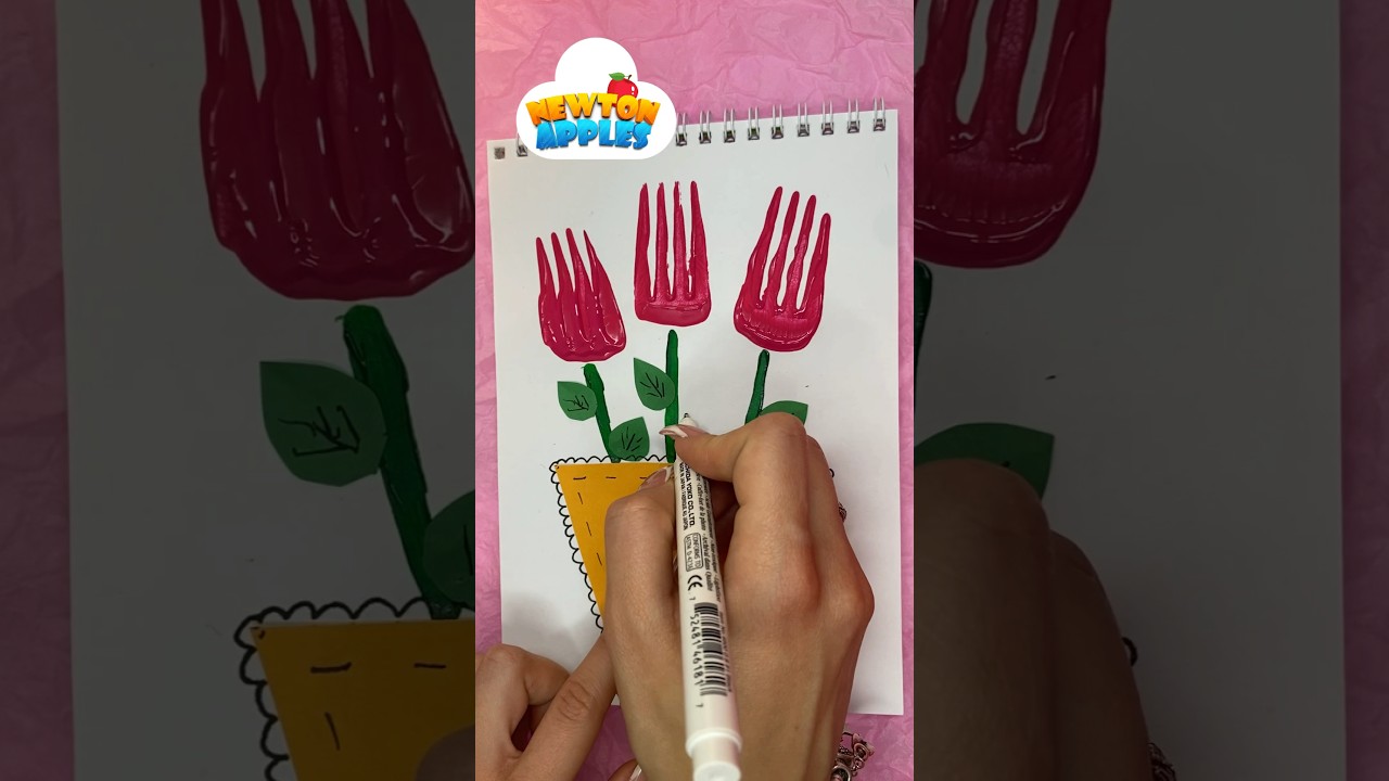 Fork Painting Ideas | How to Paint tulips | easy painting with kids 