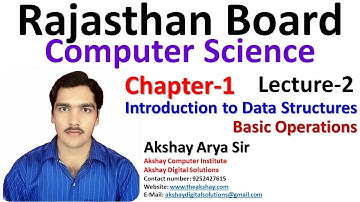 Rajasthan Board Computer Optional class |12th CS Chapter 1 Lecture 2| Data Structure