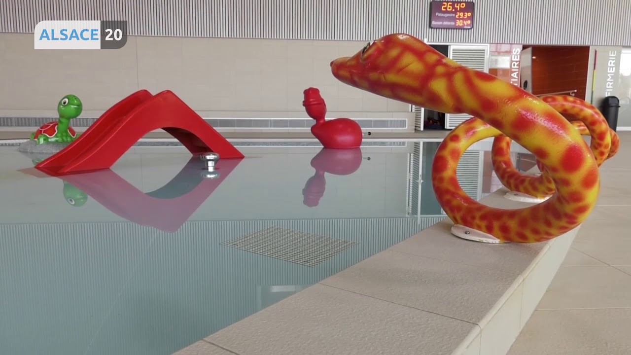 Derniers préparatifs avant la réouverture du centre aquatique Nautilia à Guebwiller.