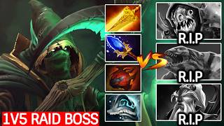 1V5 Raid Boss Necrophos Aoe Burn Build Dota 2