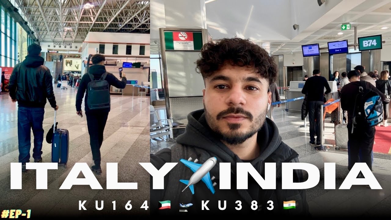 Travelling From ITALY 🛫 INDIA 🇮🇳 Flight-KU164 || Milan to Kuwait Stay 🛬
